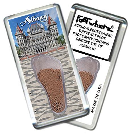 Albany, NY FootWhere® Souvenir Fridge Magnet. Made in USA-FootWhere® Souvenirs
