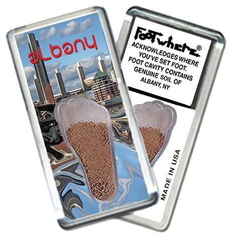 Albany, NY FootWhere® Souvenir Fridge Magnet. Made in USA-FootWhere® Souvenirs