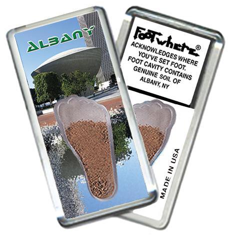 Albany, NY FootWhere® Souvenir Fridge Magnet. Made in USA-FootWhere® Souvenirs