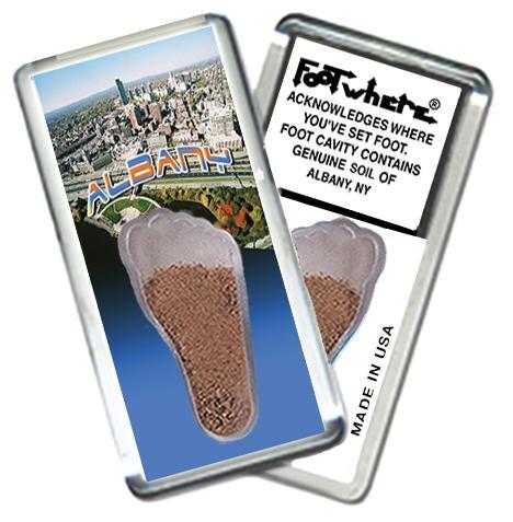 Albany, NY FootWhere® Souvenir Fridge Magnet. Made in USA-FootWhere® Souvenirs
