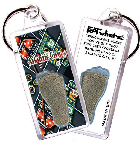 Atlantic City FootWhere® Souvenir Key Chain. Made in USA-FootWhere® Souvenirs