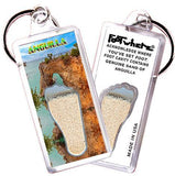 Anguilla FootWhere® Souvenir Keychain. Made in USA-FootWhere® Souvenirs
