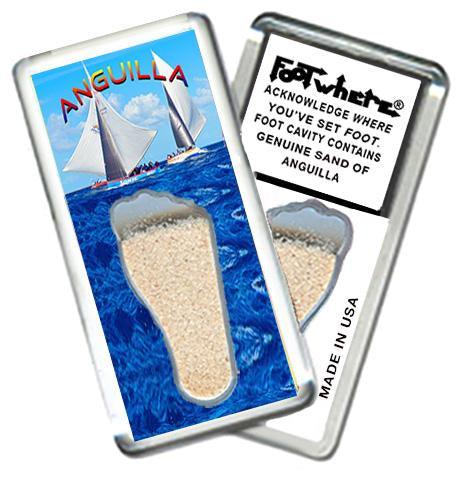Anguilla FootWhere® Souvenir Fridge Magnet Made in USA-FootWhere® Souvenirs