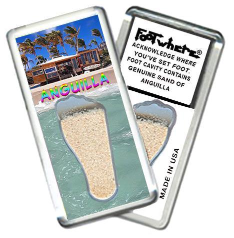 Anguilla FootWhere® Souvenir Fridge Magnet Made in USA-FootWhere® Souvenirs