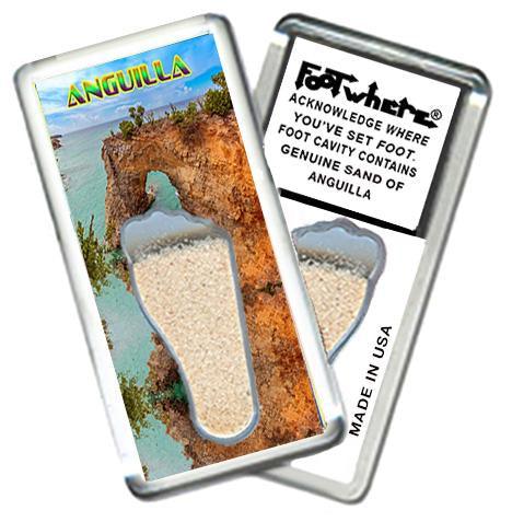 Anguilla FootWhere® Souvenir Fridge Magnet Made in USA-FootWhere® Souvenirs