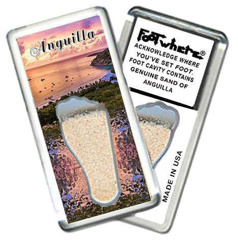 Anguilla FootWhere® Souvenir Fridge Magnet Made in USA-FootWhere® Souvenirs