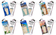 Anguilla FootWhere® Souvenir Zipper-Pulls. 6 Piece Set. Made in USA-FootWhere® Souvenirs