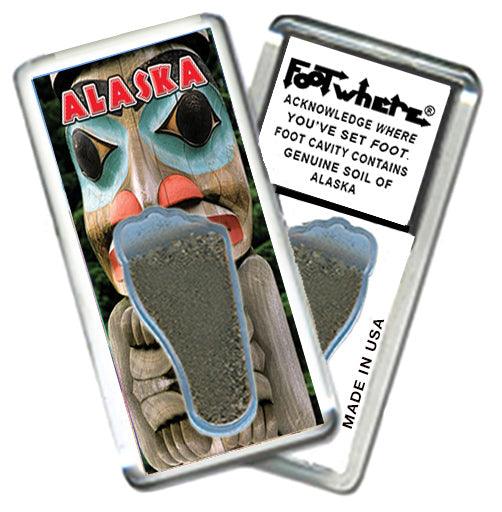 Alaska FootWhere® Souvenir Fridge Magnet. Made in USA-FootWhere® Souvenirs