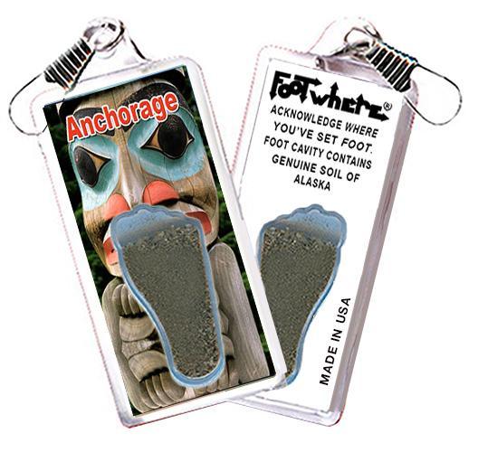 Alaska FootWhere® Souvenir Zipper-Pull. Made in USA-FootWhere® Souvenirs
