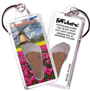 Amsterdam FootWhere® Souvenir Keychain. Made in USA-FootWhere® Souvenirs