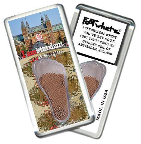 Amsterdam FootWhere® Souvenir Fridge Magnets. 6 Piece Set. Made in USA-FootWhere® Souvenirs