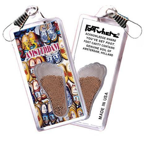 Amsterdam FootWhere® Souvenir Zipper-Pulls. 6 Piece Set. Made in USA-FootWhere® Souvenirs