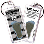Load image into Gallery viewer, Amarillo FootWhere® Souvenir Keychains. 6 Piece Set. Made in USA-FootWhere® Souvenirs
