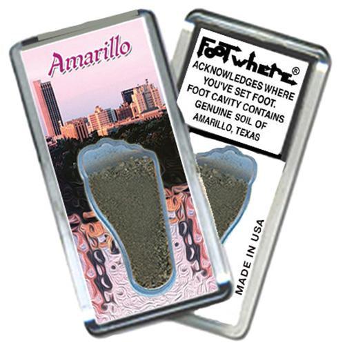 Amarillo FootWhere® Souvenir Fridge Magnets. 6 Piece Set. Made in USA-FootWhere® Souvenirs