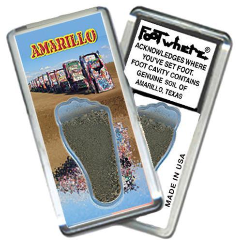 Amarillo FootWhere® Souvenir Fridge Magnet. Made in USA-FootWhere® Souvenirs