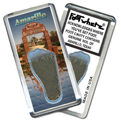 Amarillo FootWhere® Souvenir Fridge Magnet. Made in USA-FootWhere® Souvenirs