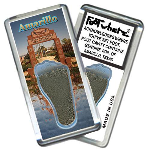 Amarillo FootWhere® Souvenir Fridge Magnets. 6 Piece Set. Made in USA-FootWhere® Souvenirs