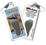 Load image into Gallery viewer, Amarillo FootWhere® Souvenir Zipper-Pulls. 6 Piece Set. Made in USA-FootWhere® Souvenirs
