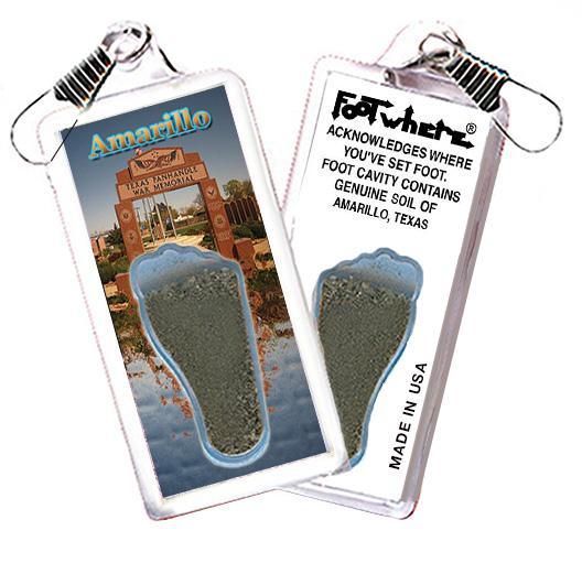 Amarillo FootWhere® Souvenir Zipper-Pulls. 6 Piece Set. Made in USA-FootWhere® Souvenirs