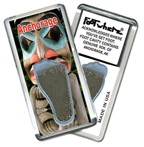 Anchorage FootWhere® Souvenir Fridge Magnet. Made in USA-FootWhere® Souvenirs