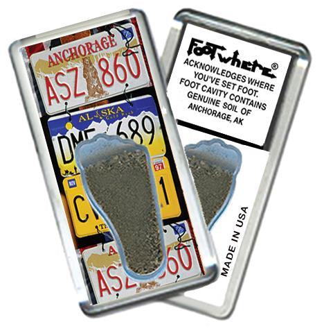 Anchorage FootWhere® Souvenir Fridge Magnet. Made in USA-FootWhere® Souvenirs