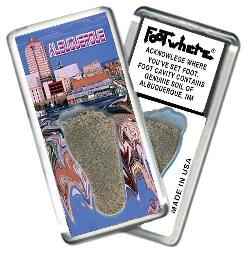 Albuquerque FootWhere® Souvenir Fridge Magnet. Made in USA-FootWhere® Souvenirs