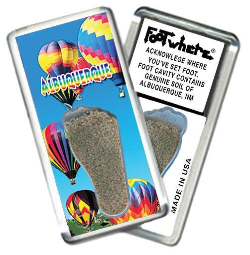 Albuquerque FootWhere® Souvenir Fridge Magnets. 6 Piece Set. Made in USA-FootWhere® Souvenirs