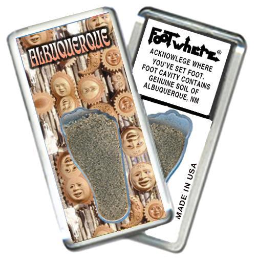 Albuquerque FootWhere® Souvenir Fridge Magnet. Made in USA-FootWhere® Souvenirs