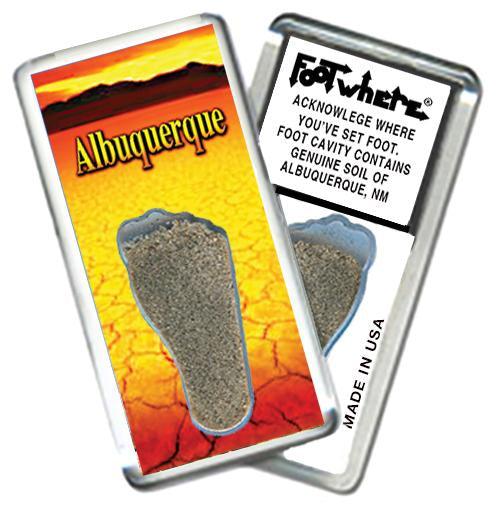 Albuquerque FootWhere® Souvenir Fridge Magnet. Made in USA-FootWhere® Souvenirs