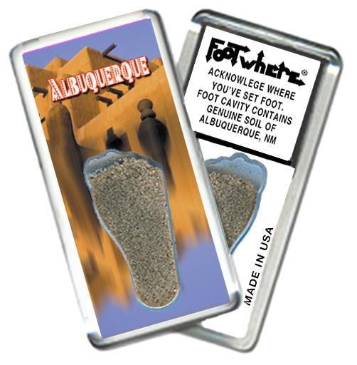 Albuquerque FootWhere® Souvenir Fridge Magnets. 6 Piece Set. Made in USA-FootWhere® Souvenirs