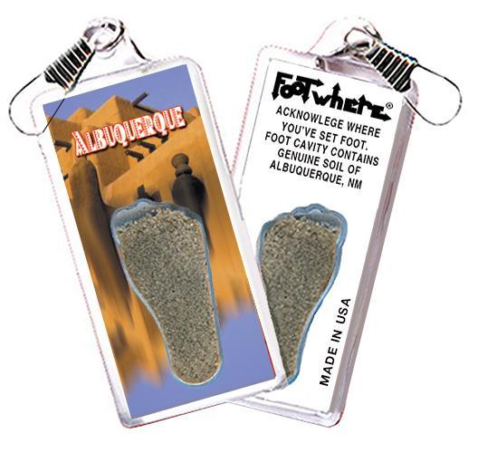Albuquerque FootWhere® Souvenir Zipper-Pull. Made in USA-FootWhere® Souvenirs