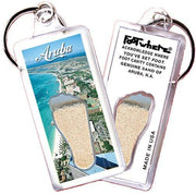 Aruba FootWhere® Souvenir Keychains. 6 Piece Set. Made in USA-FootWhere® Souvenirs