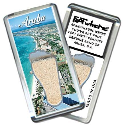 Aruba, N.A. FootWhere® Souvenir Magnet. Made in USA-FootWhere® Souvenirs