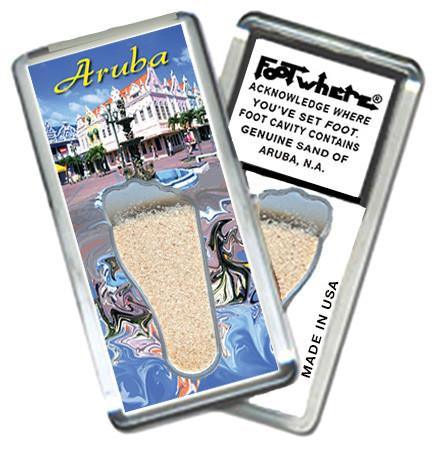 Aruba, N.A. FootWhere® Souvenir Magnet. Made in USA-FootWhere® Souvenirs
