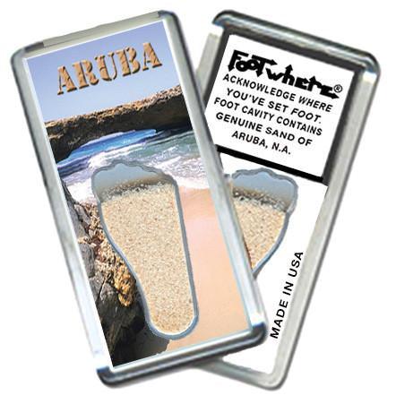 Aruba, N.A. FootWhere® Souvenir Magnet. Made in USA-FootWhere® Souvenirs