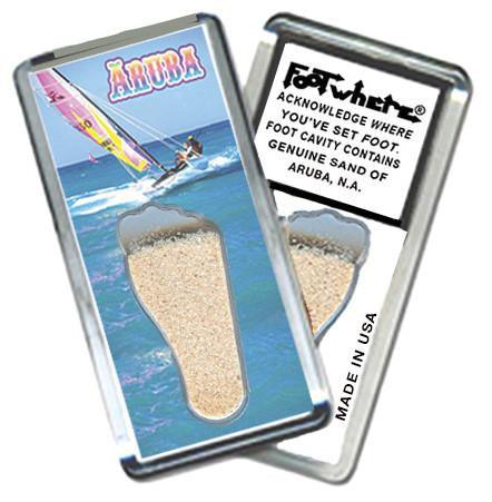 Aruba, N.A. FootWhere® Souvenir Magnet. Made in USA-FootWhere® Souvenirs