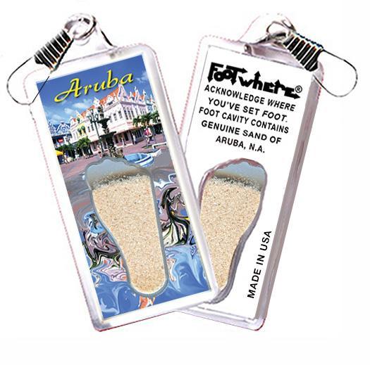Aruba FootWhere® Souvenir Zipper-Pulls. 6 Piece Set. Made in USA-FootWhere® Souvenirs
