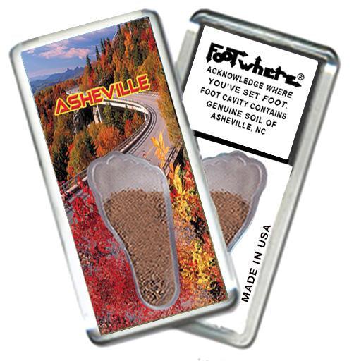 Asheville, NC FootWhere® Souvenir Magnet. Made in USA-FootWhere® Souvenirs