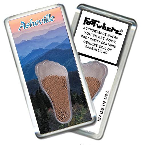 Asheville, NC FootWhere® Souvenir Magnet. Made in USA-FootWhere® Souvenirs