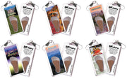Asheville, NC FootWhere® Souvenir Zipper-Pulls. 6 Piece Set. Made in USA-FootWhere® Souvenirs