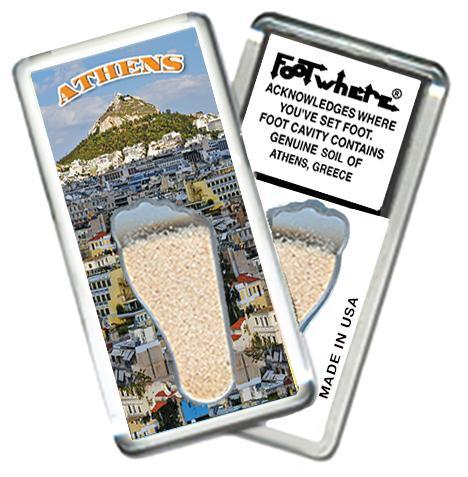 Athens, Greece FootWhere® Souvenir Fridge Magnets. 6 Piece Set. Made in USA-FootWhere® Souvenirs