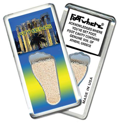 Athens, Greece FootWhere® Souvenir Fridge Magnets. 6 Piece Set. Made in USA-FootWhere® Souvenirs