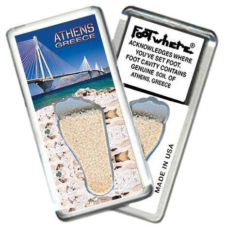 Athens, Greece FootWhere® Souvenir Fridge Magnets. 6 Piece Set. Made in USA-FootWhere® Souvenirs