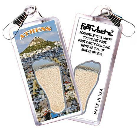 Athens, Greece FootWhere® Souvenir Zipper-Pull. Made in USA-FootWhere® Souvenirs