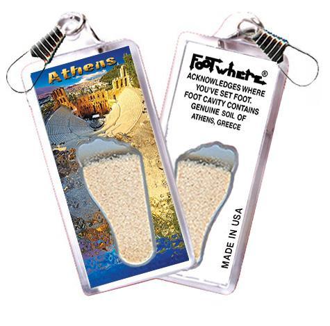 Athens, Greece FootWhere® Souvenir Zipper-Pull. Made in USA-FootWhere® Souvenirs