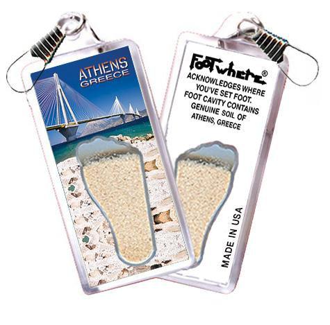 Athens, Greece FootWhere® Souvenir Zipper-Pulls. 6 Piece Set. Made in USA-FootWhere® Souvenirs