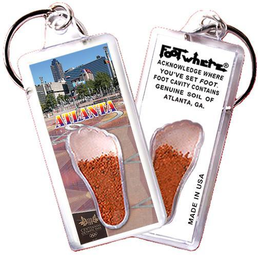 Atlanta FootWhere® Souvenir Keychain. Made in USA-FootWhere® Souvenirs