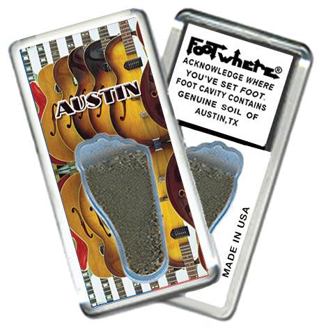 Austin FootWhere® Souvenir Fridge Magnets. 6 Piece Set. Made in USA-FootWhere® Souvenirs