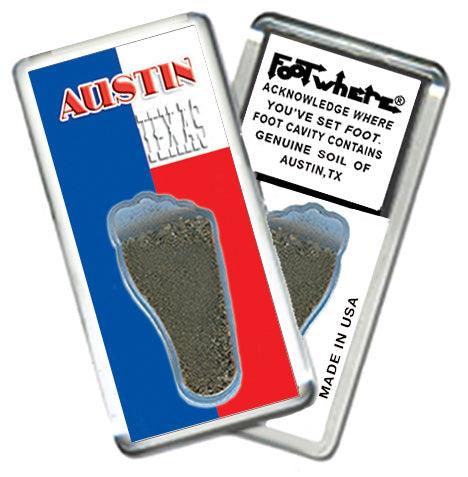 Austin FootWhere® Souvenir Fridge Magnets. 6 Piece Set. Made in USA-FootWhere® Souvenirs