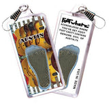 Austin FootWhere® Souvenir Zipper-Pull. Made in USA-FootWhere® Souvenirs